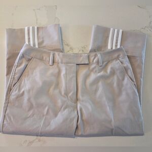Adidas Cropped Athletic Pants with White Stripes